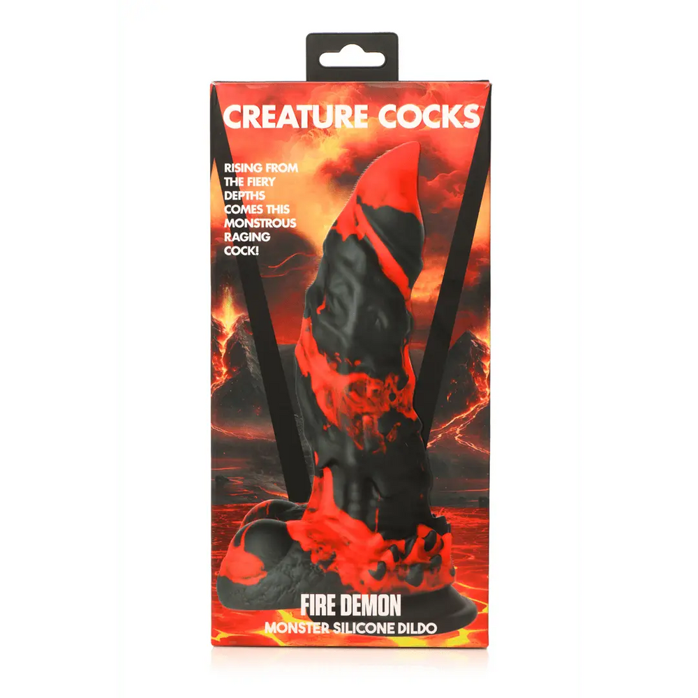 Fire Demon - Monster Dildo - Rood/Zwart - foto 7