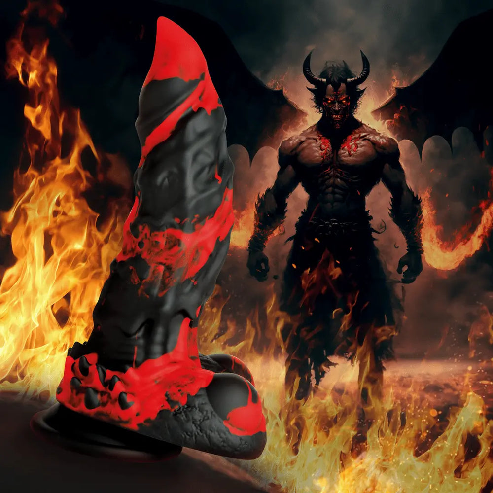 Fire Demon - Monster Dildo - Rood/Zwart - foto 5