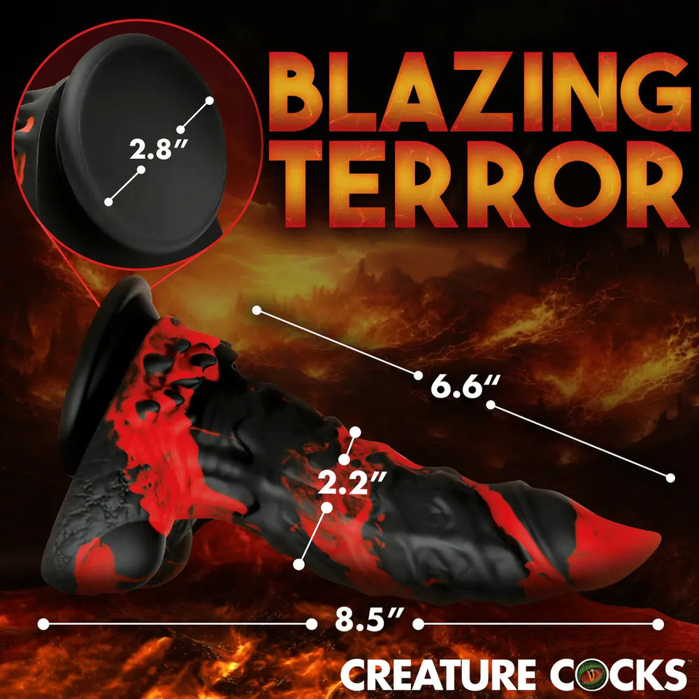 Fire Demon - Monster Dildo - Rood/Zwart - foto 6
