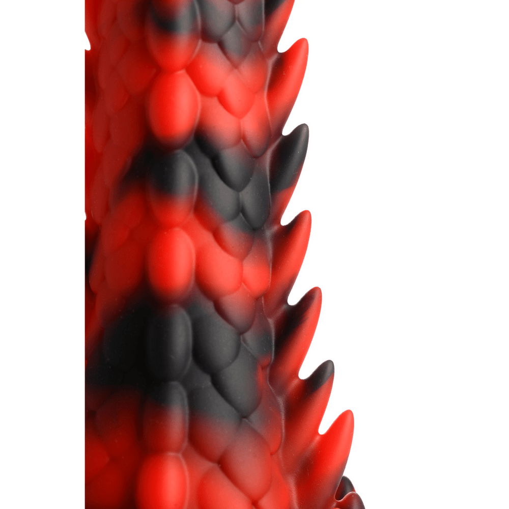 Demon Rising - Scaly Dragon Dildo - Rood/Zwart - vijfde productfoto