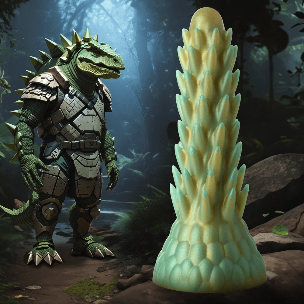 Stegosaurus - Spiky Reptielen Dildo - Groen - foto 5