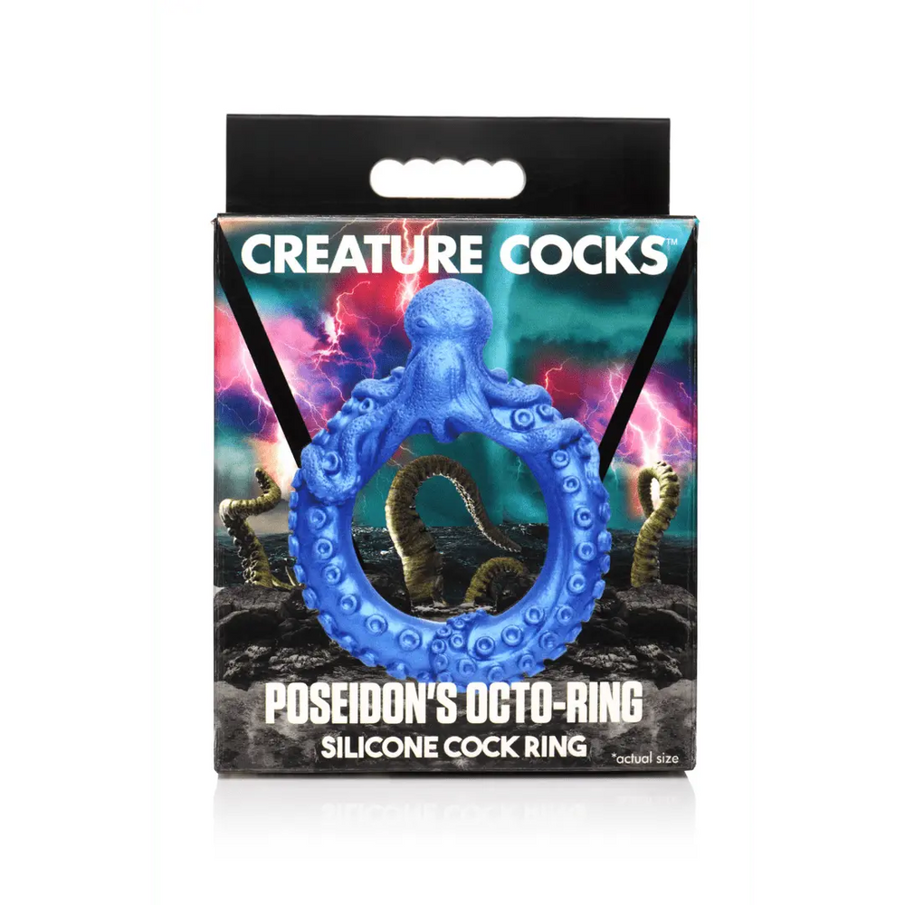 Poseidon's Octo-Ring - Siliconen Cock Ring - Blauw - foto 4