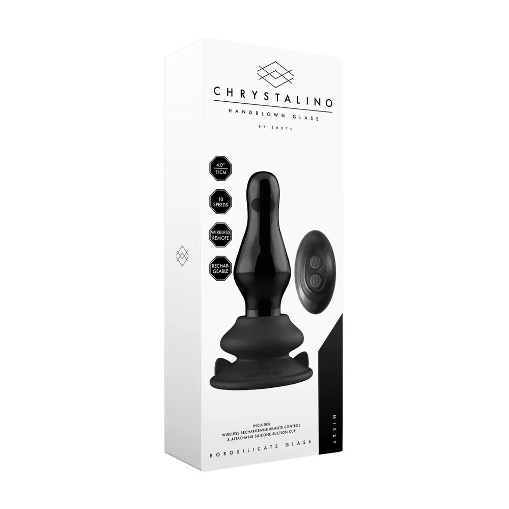 Missy - Vibrating Glass Butt Plug with Suction Cup - foto 3