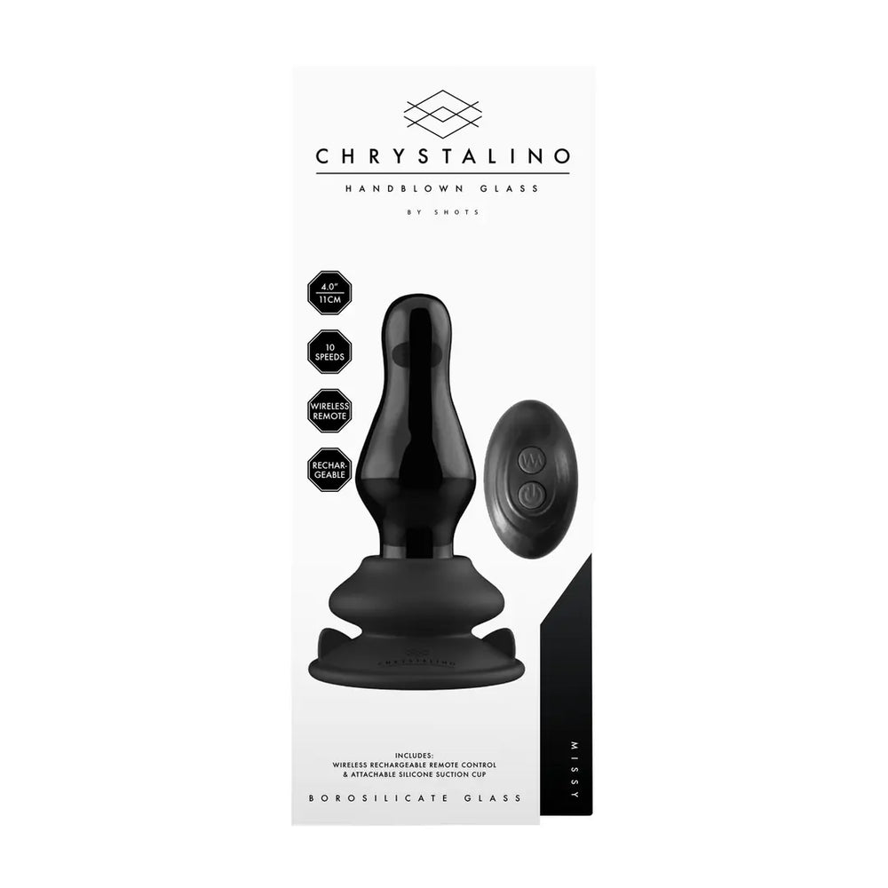 Missy - Vibrating Glass Butt Plug with Suction Cup - foto 4