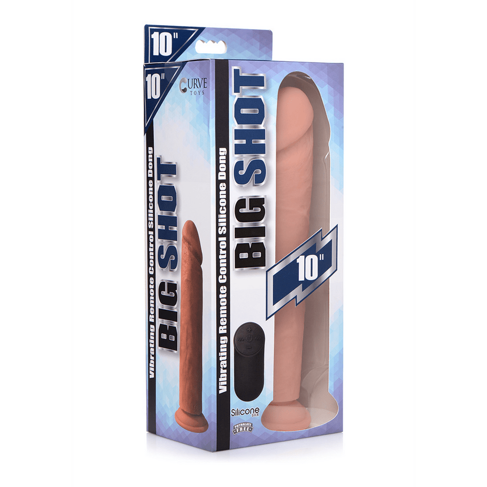 Vibrating Silicone Dildo with Remote Control - 10 / 25,5 cm - foto 3