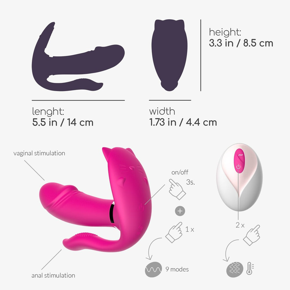 Fritz - Verwarmbare Draagbare Vibrator met Afstandsbediening
