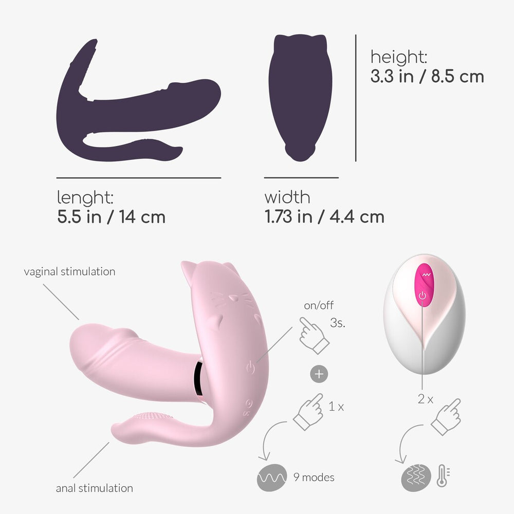 Fritz - Verwarmbare Draagbare Vibrator met Afstandsbediening