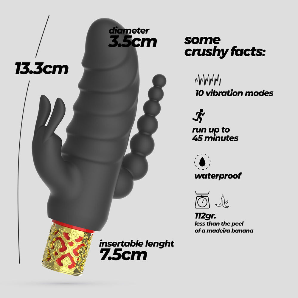 Romanov - Klassieke Vibrator met Verwijderbare Siliconen Huls - Zwart/Goud