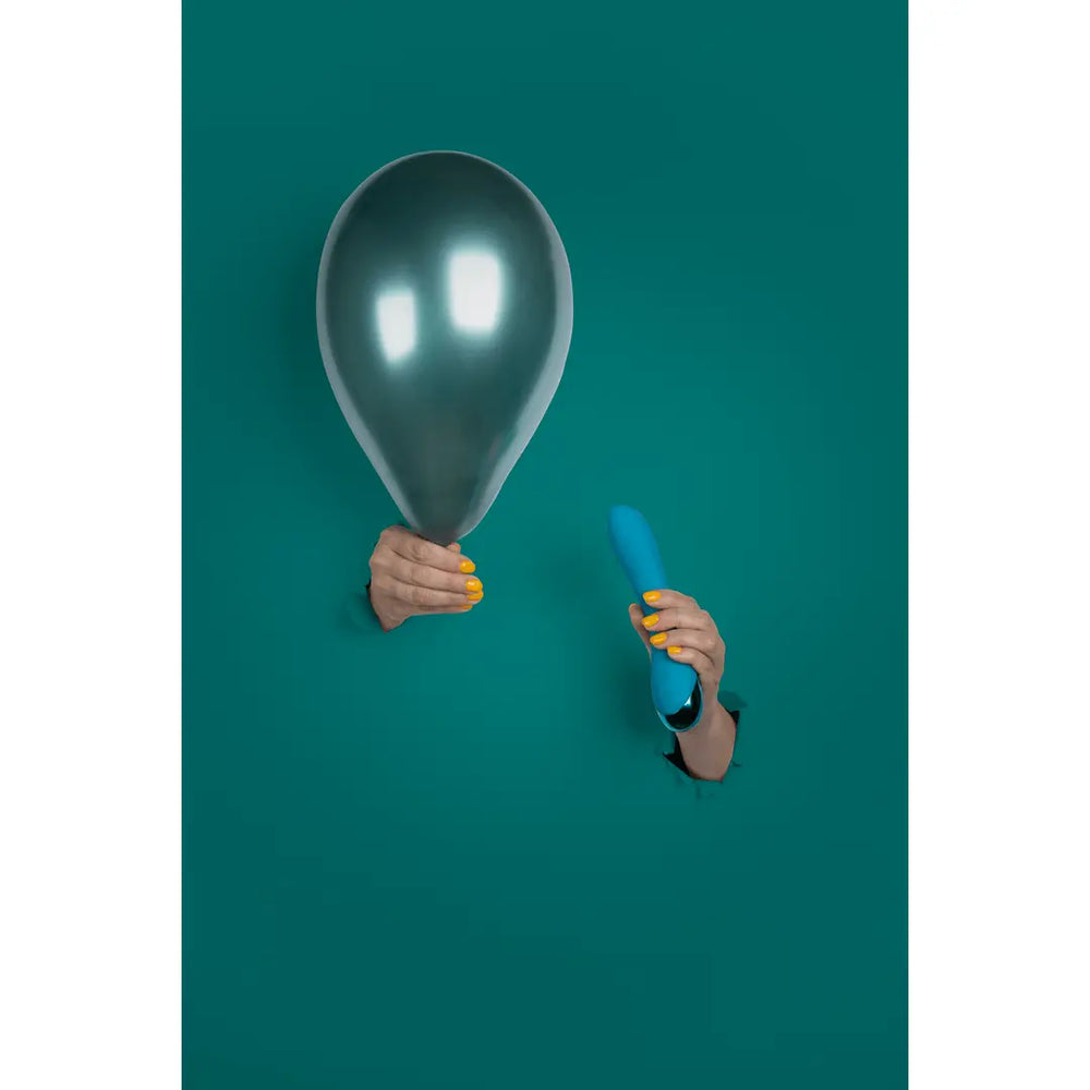 Smooth Silicone G-Spot Vibrator - Teal Blue - foto 8