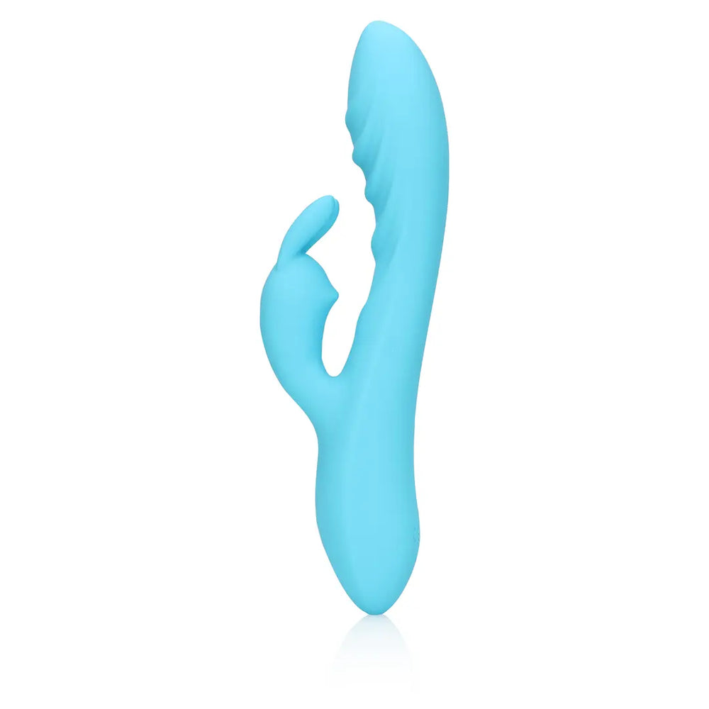 Ribbed Ultra Soft Silicone Rabbit Vibrator - Glacial Blue - foto 7
