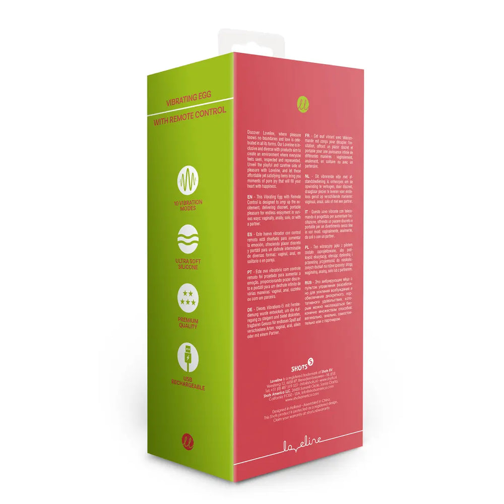 Vibrating Egg with Remote Control - Strawberry Red - foto 4