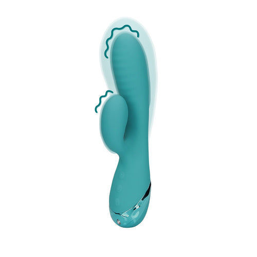 Opblaasbare Konijnen Vibrator - Pauwblauw