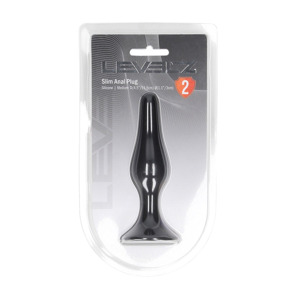 Slanke Siliconen Anale Plug - Zwart