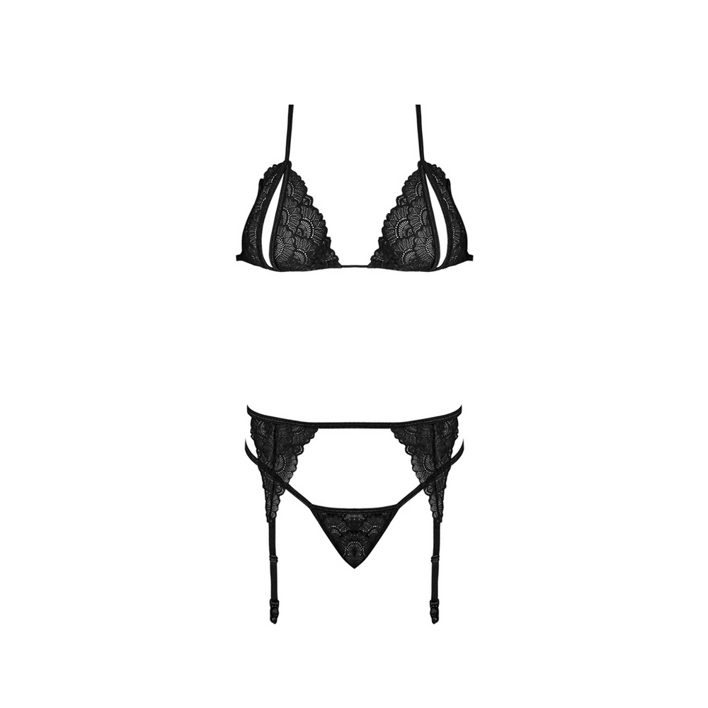 Peek-a-Boo - 3-delige Lingerieset - Zwart - foto 9