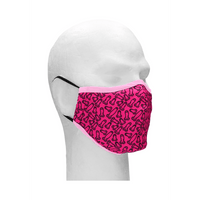 Roze Mondkapje met Piemelprint en Neusdraadje