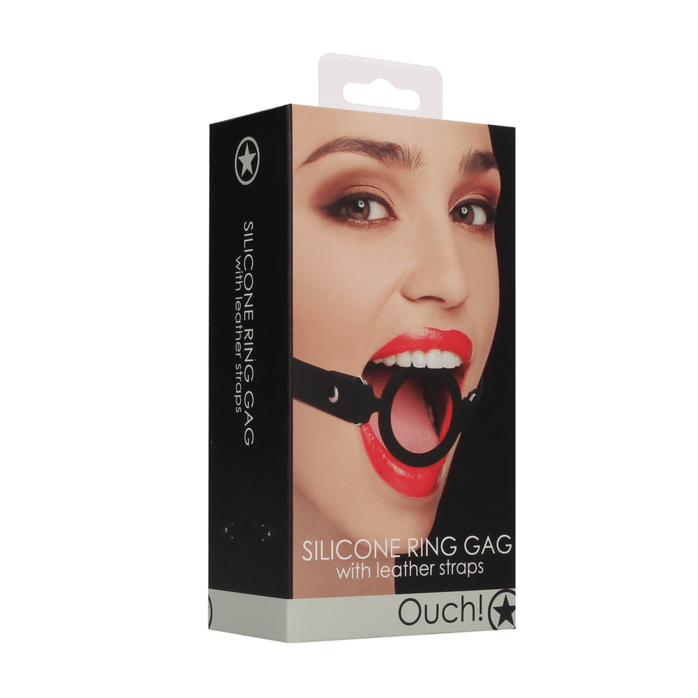 Silicone Ring Gag with Leather Straps - foto 3