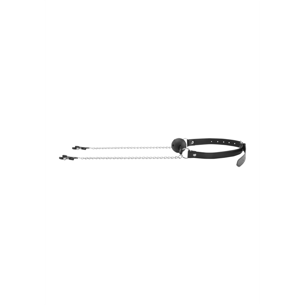 Ball Gag met Tepelklemmen - foto 3