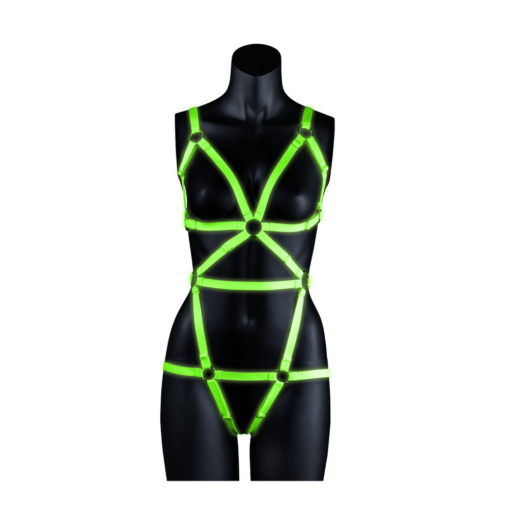 Body-Covering Harnas - Glow in the Dark - S/M - foto 5