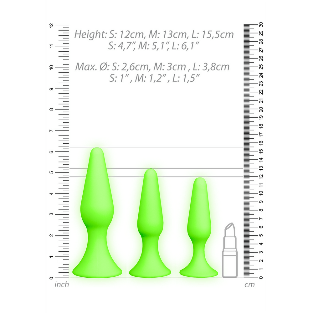 Butt Plug Set - Glow in the Dark - foto 6