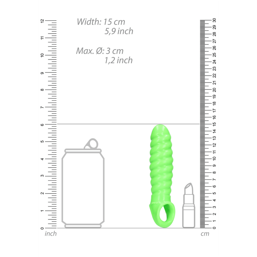 Swirl Stretchable Penis Sheath - Glow in the Dark - foto 6