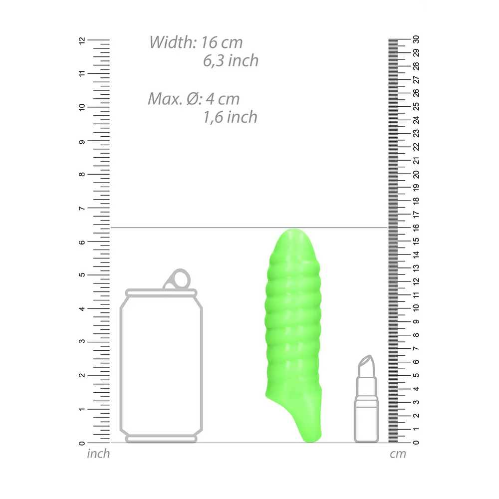 Swirl Thick Stretchy Penis Sheath - Glow in the Dark - foto 6