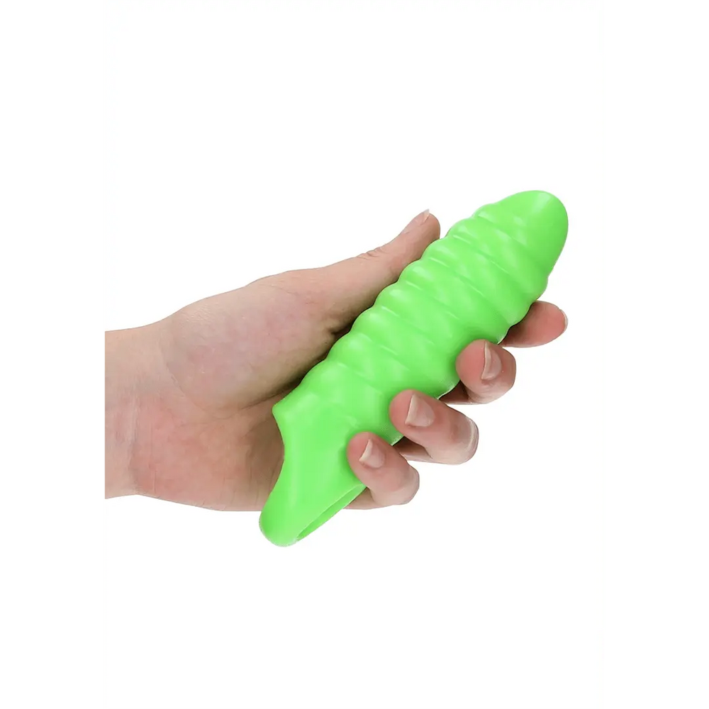 Swirl Thick Stretchy Penis Sheath - Glow in the Dark - foto 2