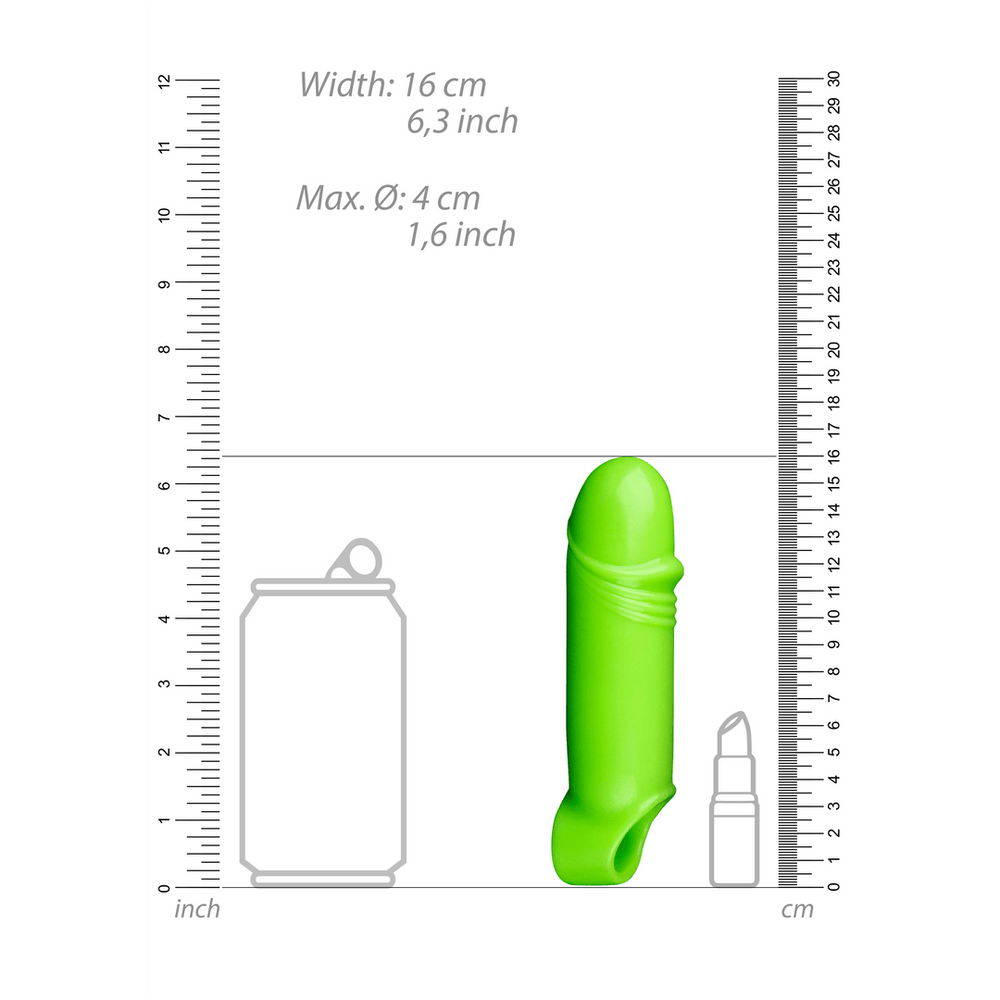 Smooth Thick Stretchy Penis Sheath - Glow in the Dark - foto 12
