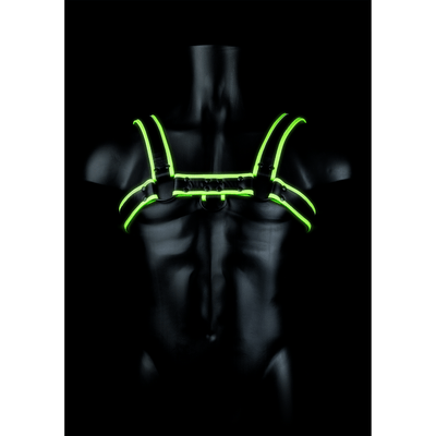 Chest Bulldog Harness - Glow in the Dark - S/M