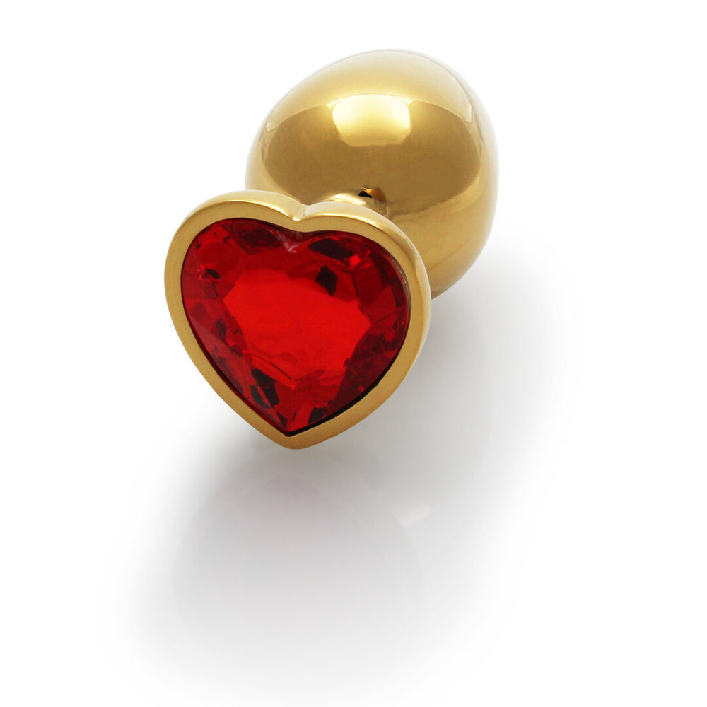 Hartje Gem Buttplug - Medium - Goud/Ruby Rood