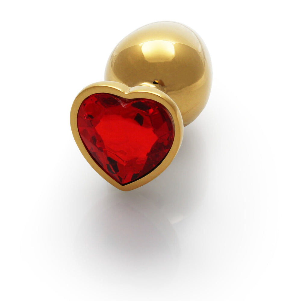 Hart Edelhart Buttplug - Groot - Goud/Ruby Rood