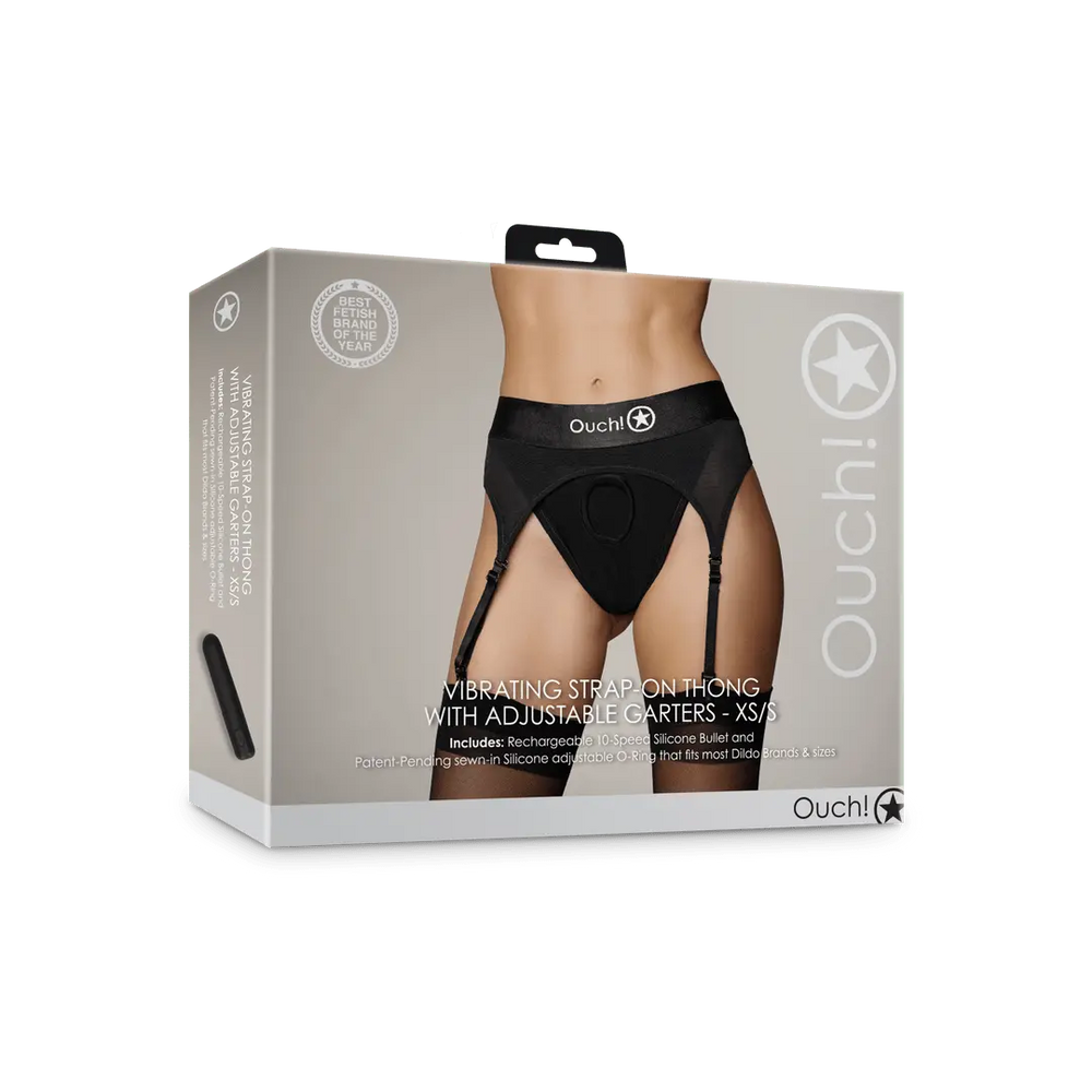 Vibrating Strap-on Thong with Adjustable Garters - foto 3