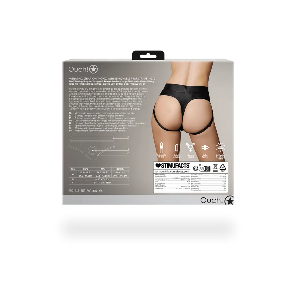 Vibrating Strap-on Thong with Removable Butt Straps - foto 6