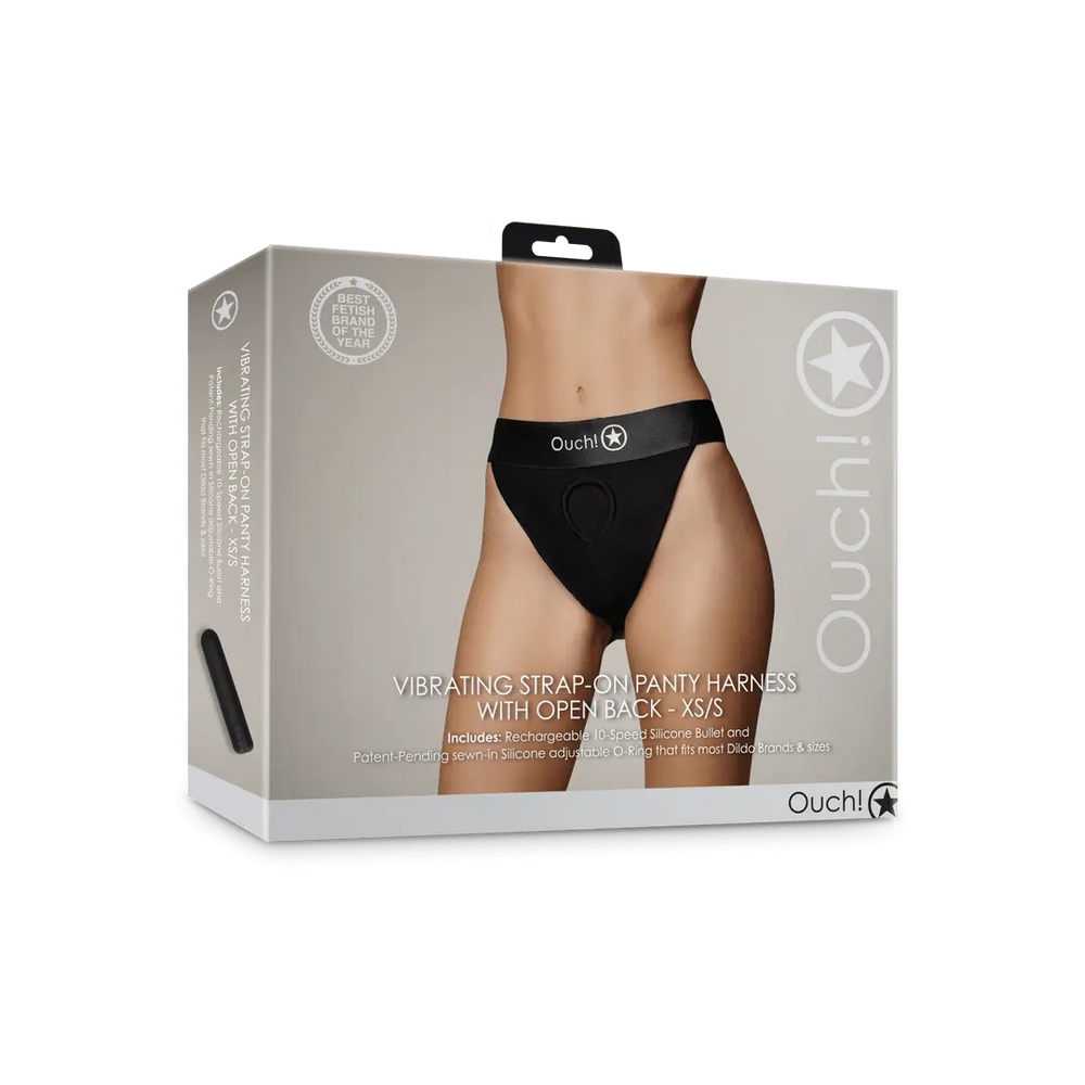 Vibrating Strap-on Panty Harness with Open Back - foto 3