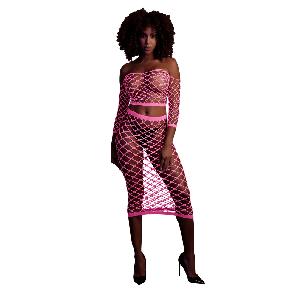 Long Sleeve Crop Top and Long Skirt