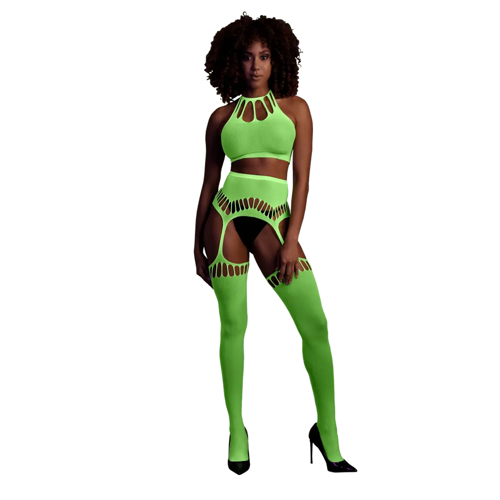 Ouch! - Neon 3-delige Lingerie Set - foto 15