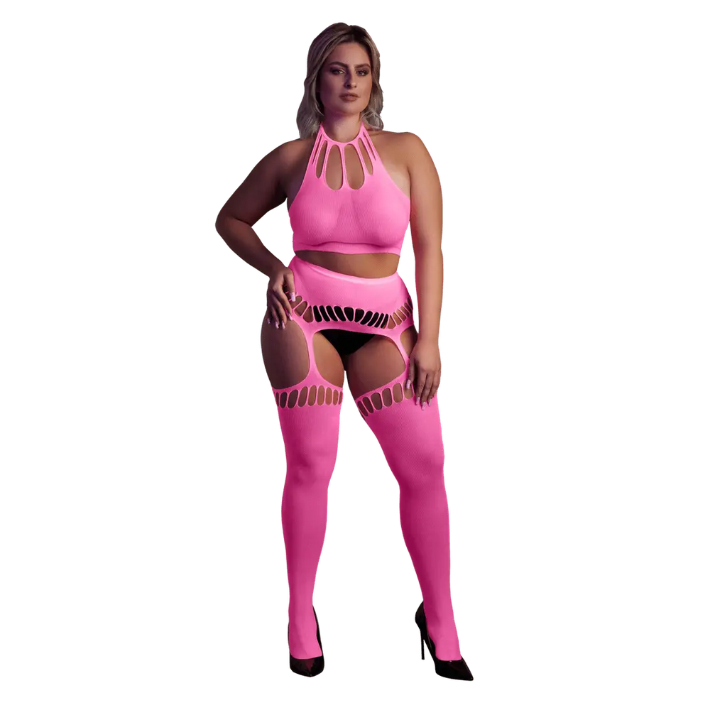 Ouch! - Neon 3-delige Lingerie Set - foto 19