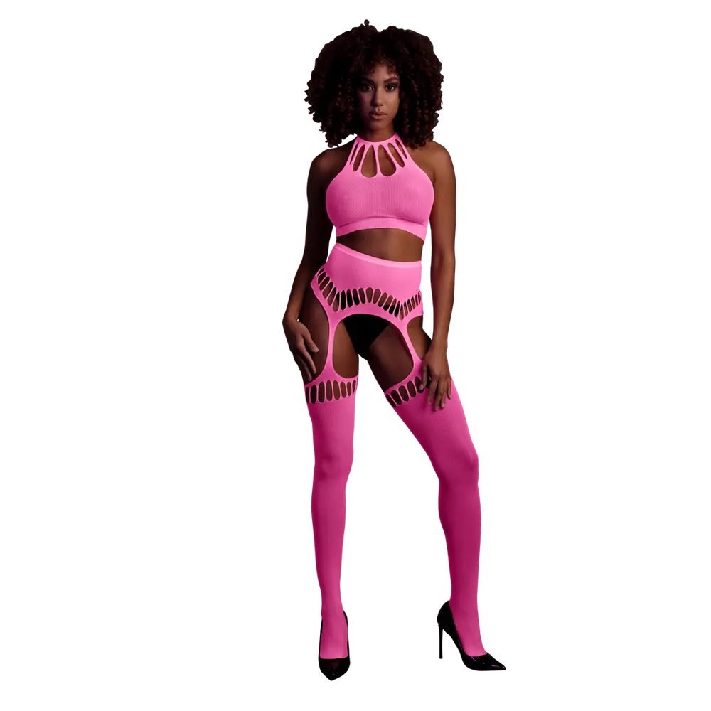 Two Piece with Crop Top and Stockings