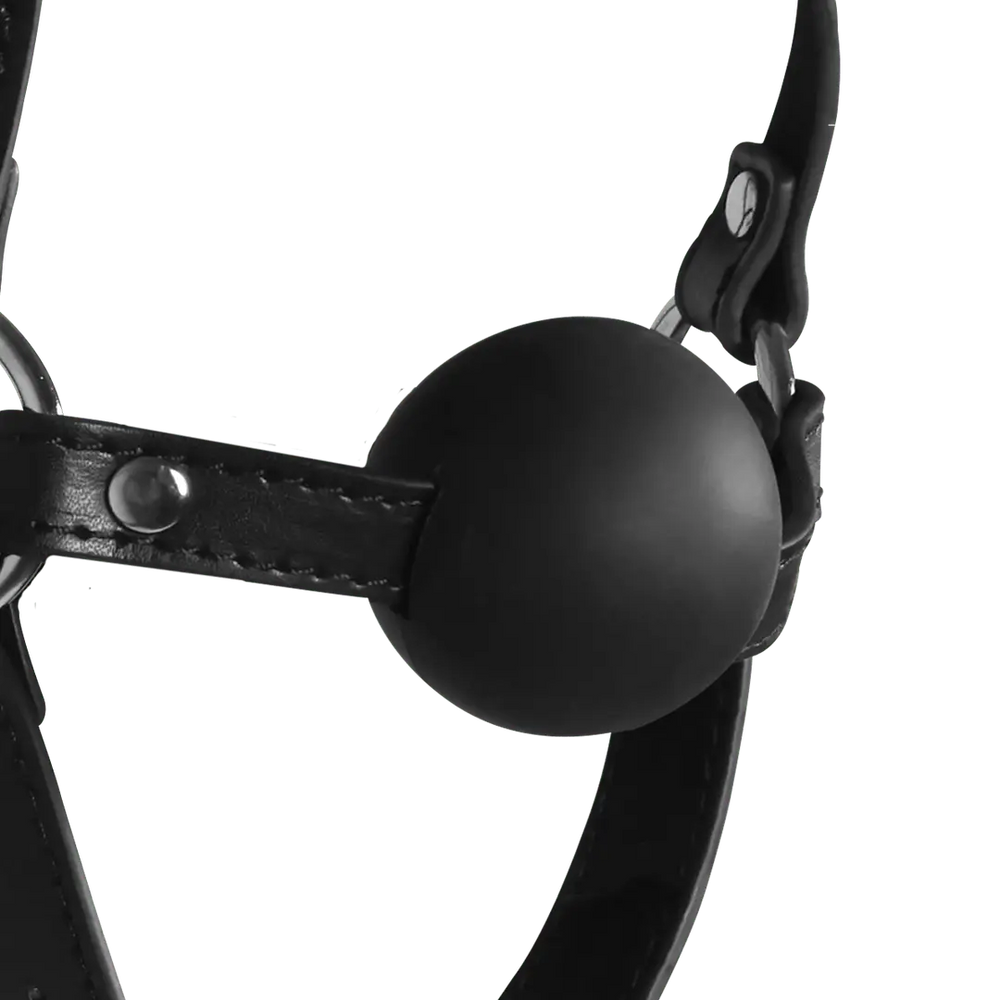 BDSM Masker met Solid Ballgagg - Zwart - foto 2