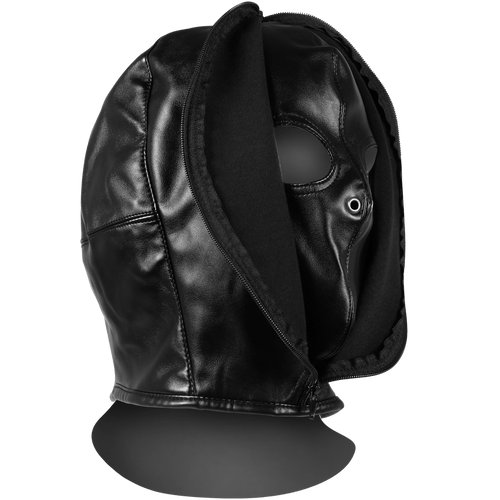 Zip-up Bondage Mask - Black