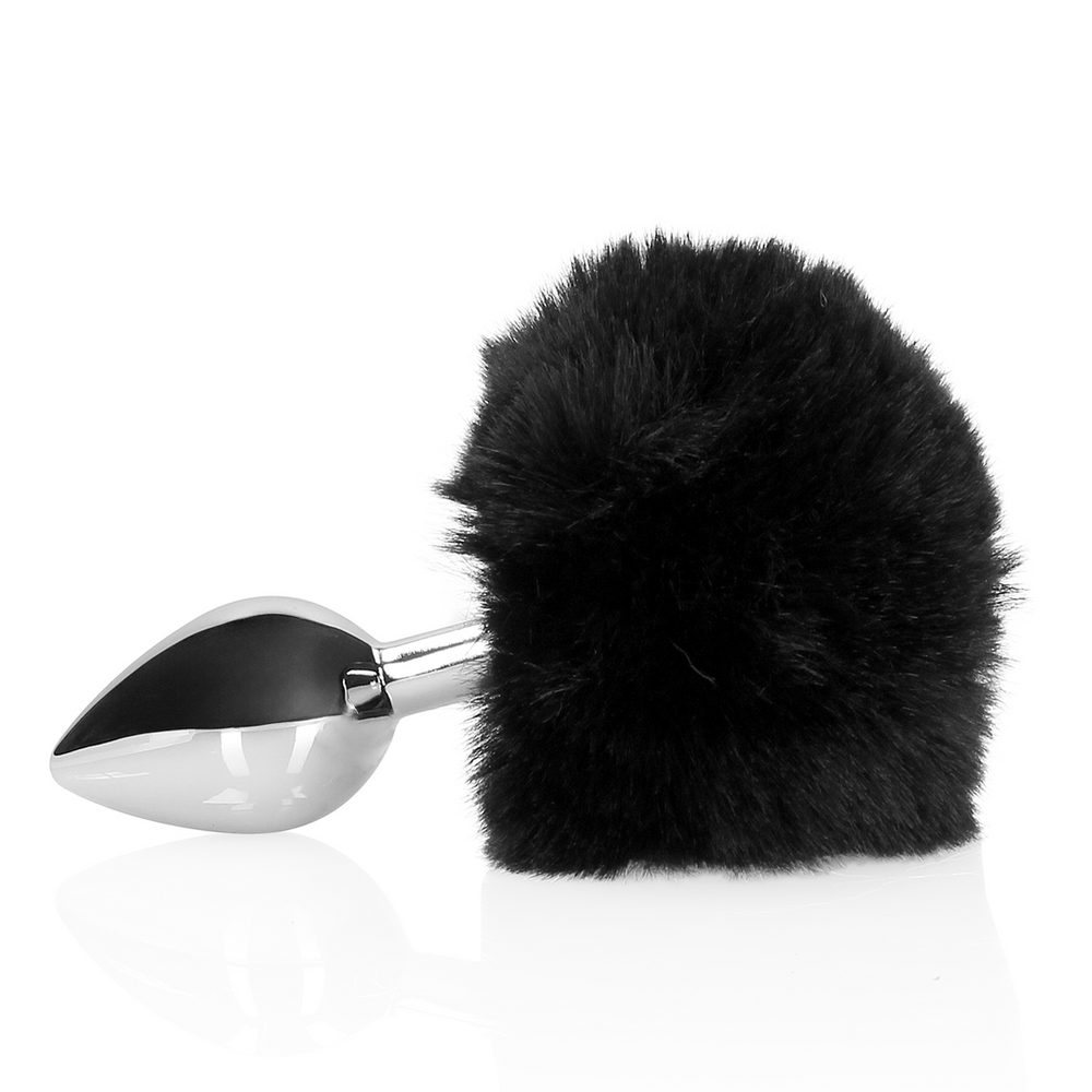 Konijnenstaart met metalen buttplug - foto 3