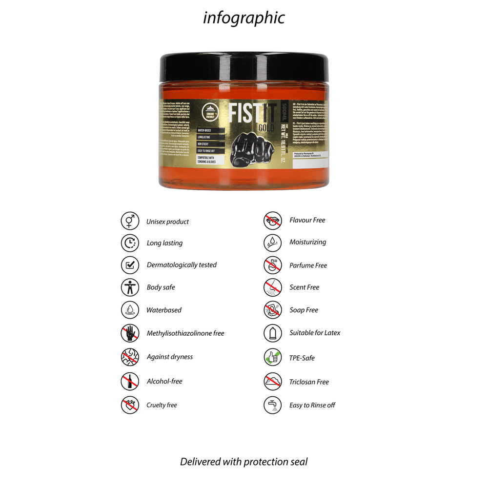 Fist it - Glijmiddel Gold - 500 ml - foto 6