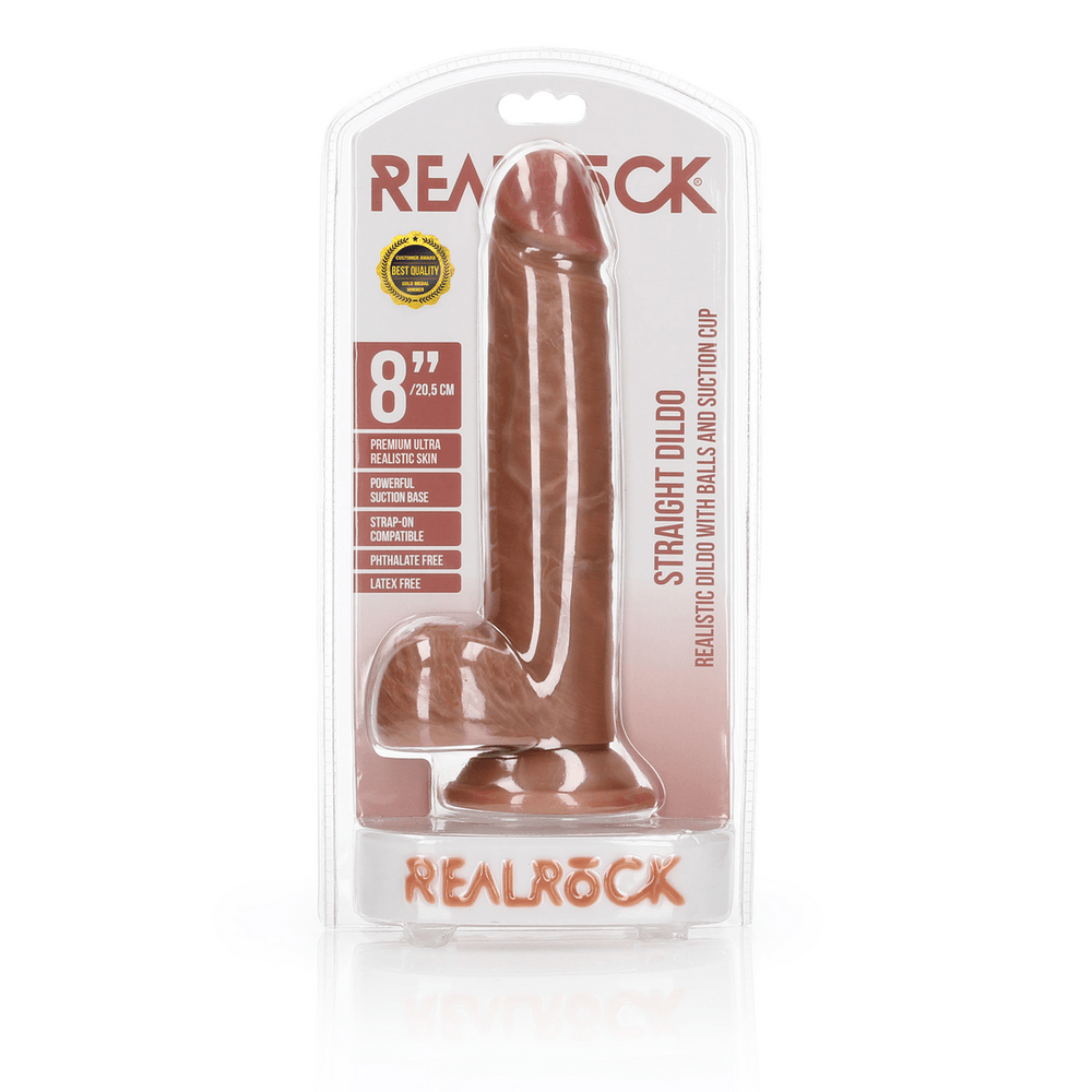 Straight Realistic Dildo with Balls and Suction Cup - 8 / 20,5 cm - foto 16
