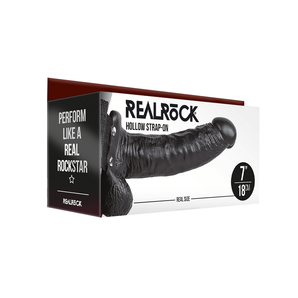 Hollow Strap-On with Balls - 7 / 18 cm - foto 3