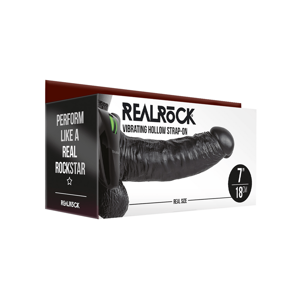 Vibrating Hollow Strap-On with Balls - 7 / 18 cm - foto 3