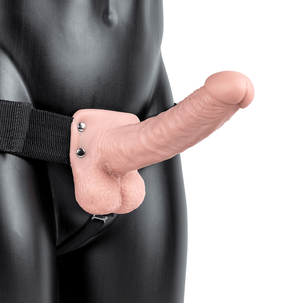Vibrating Hollow Strap-On with Balls - 7 / 18 cm - foto 17