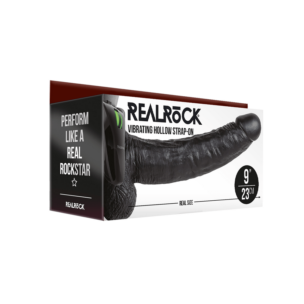 Vibrerende Hollow Strap-On met Ballen - 23 cm - foto 3