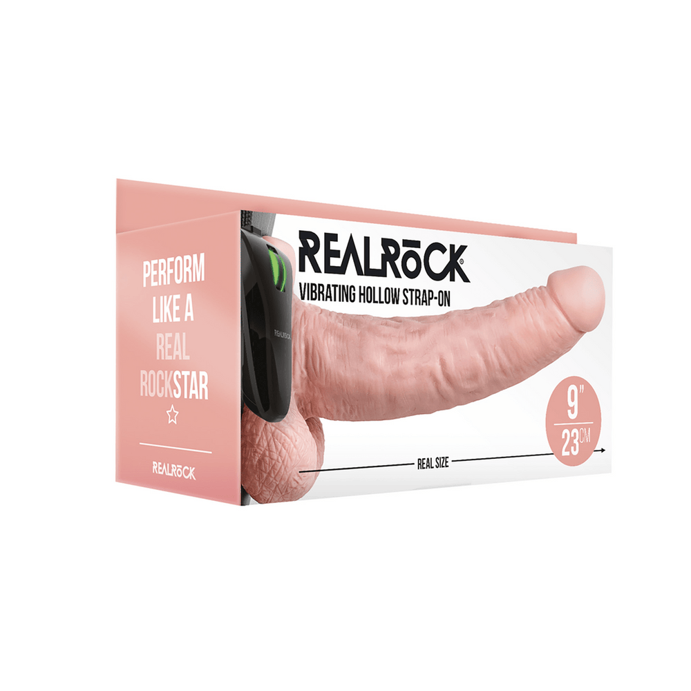 Vibrerende Hollow Strap-On met Ballen - 23 cm - foto 6