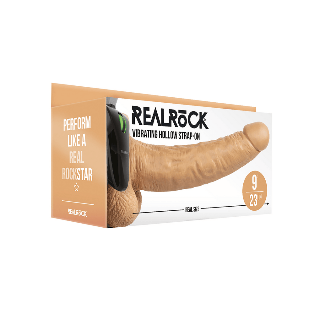 Vibrerende Hollow Strap-On met Ballen - 23 cm - foto 9