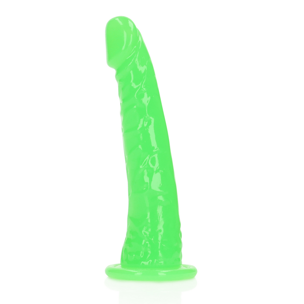Slim Realistic Dildo with Suction Cup - Glow in the Dark - 6'' / 15,5 cm - foto 3