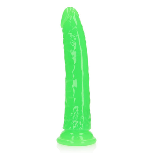Slim Realistic Dildo with Suction Cup - Glow in the Dark - 8'' / 20 cm